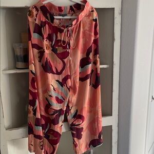 Adrianna Papell Floral Wide Leg Palazzo Pants